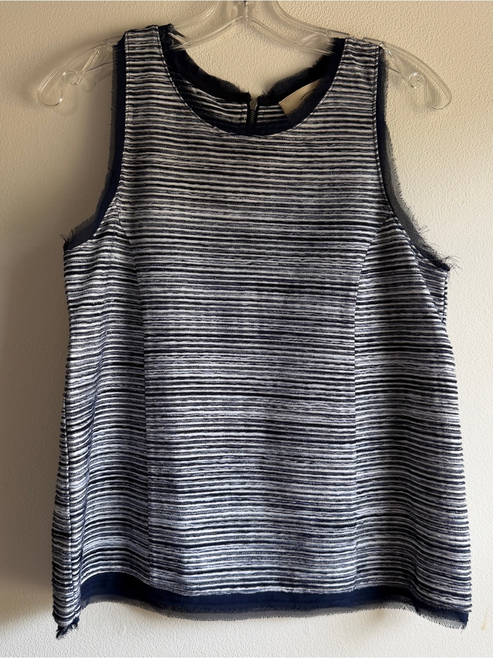 Sleeveless Navy and White Striped Tank Shirt - Anthropologie